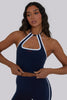 Halter Tie Top - Retro Navy