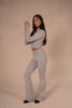 Knit Fold Over Flare - Speckle Grey