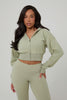 Summer Cropped Zip Up - Pistachio