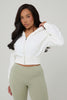 Summer Cropped Zip Up - Vanilla
