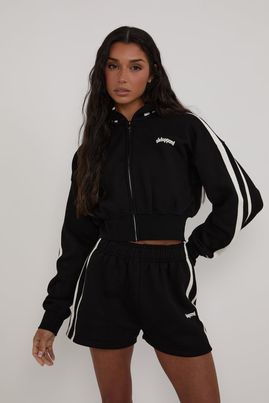Zip Through Cropped Hoodie - Jet Black – nkdapparel