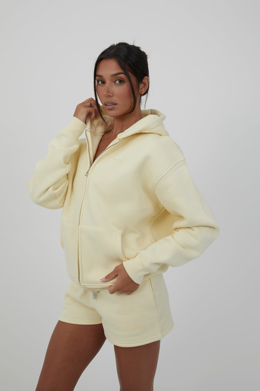 Oversized Zip Hoodie - Buttercream