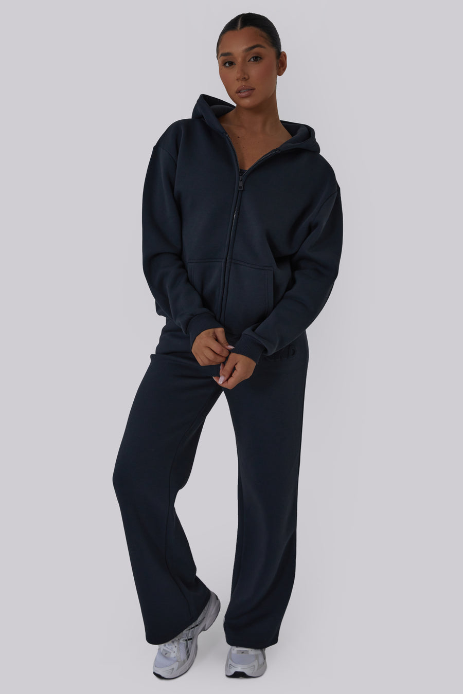 Oversized Zip Hoodie - Navy