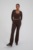 Fold Over Straight Leg Flare - Chestnut