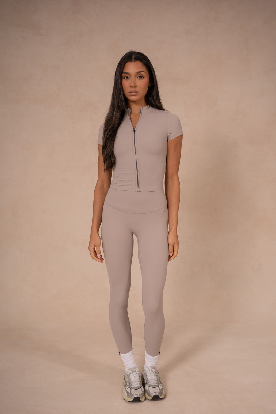 Zip Up Top - Stone