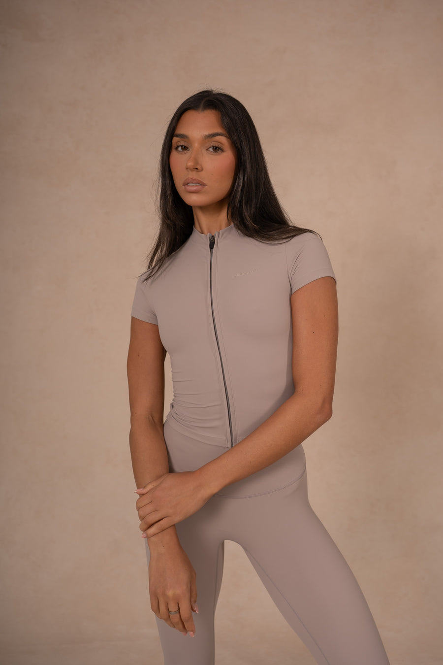 Zip Up Top - Stone