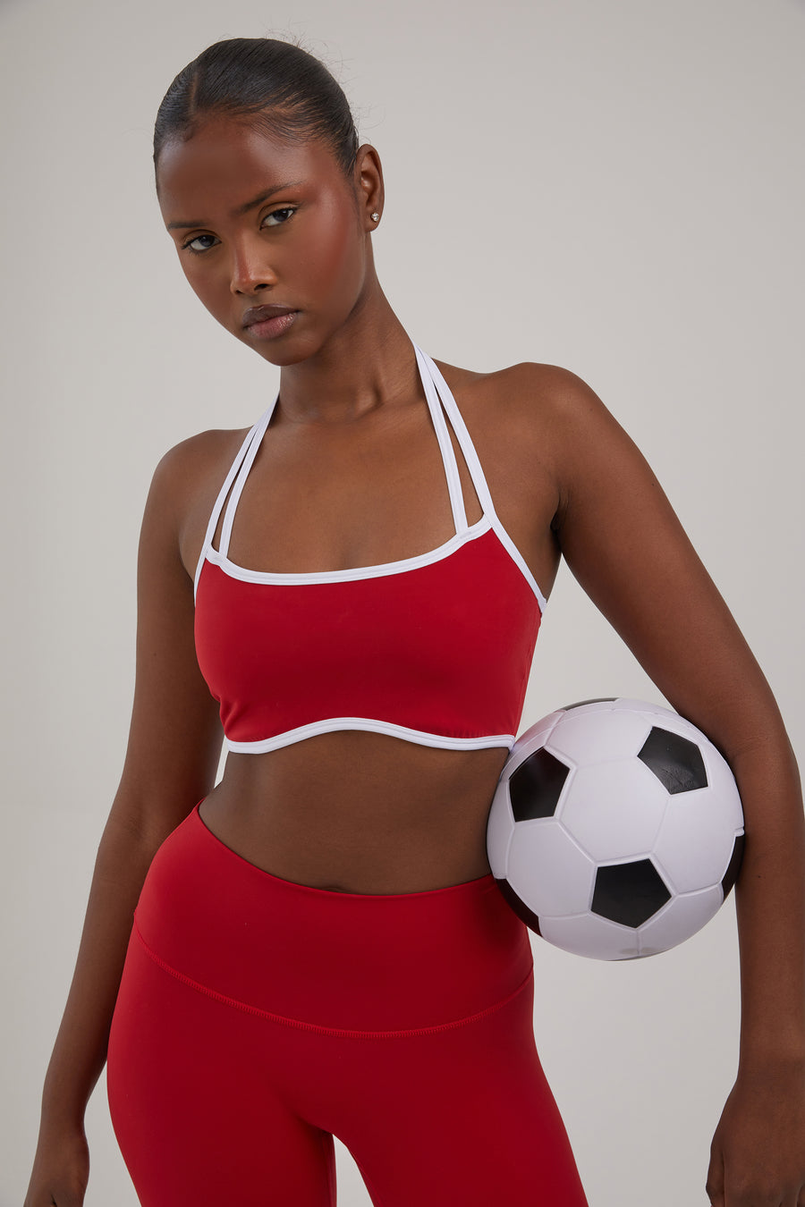 Active Cropped Bralette - True Red