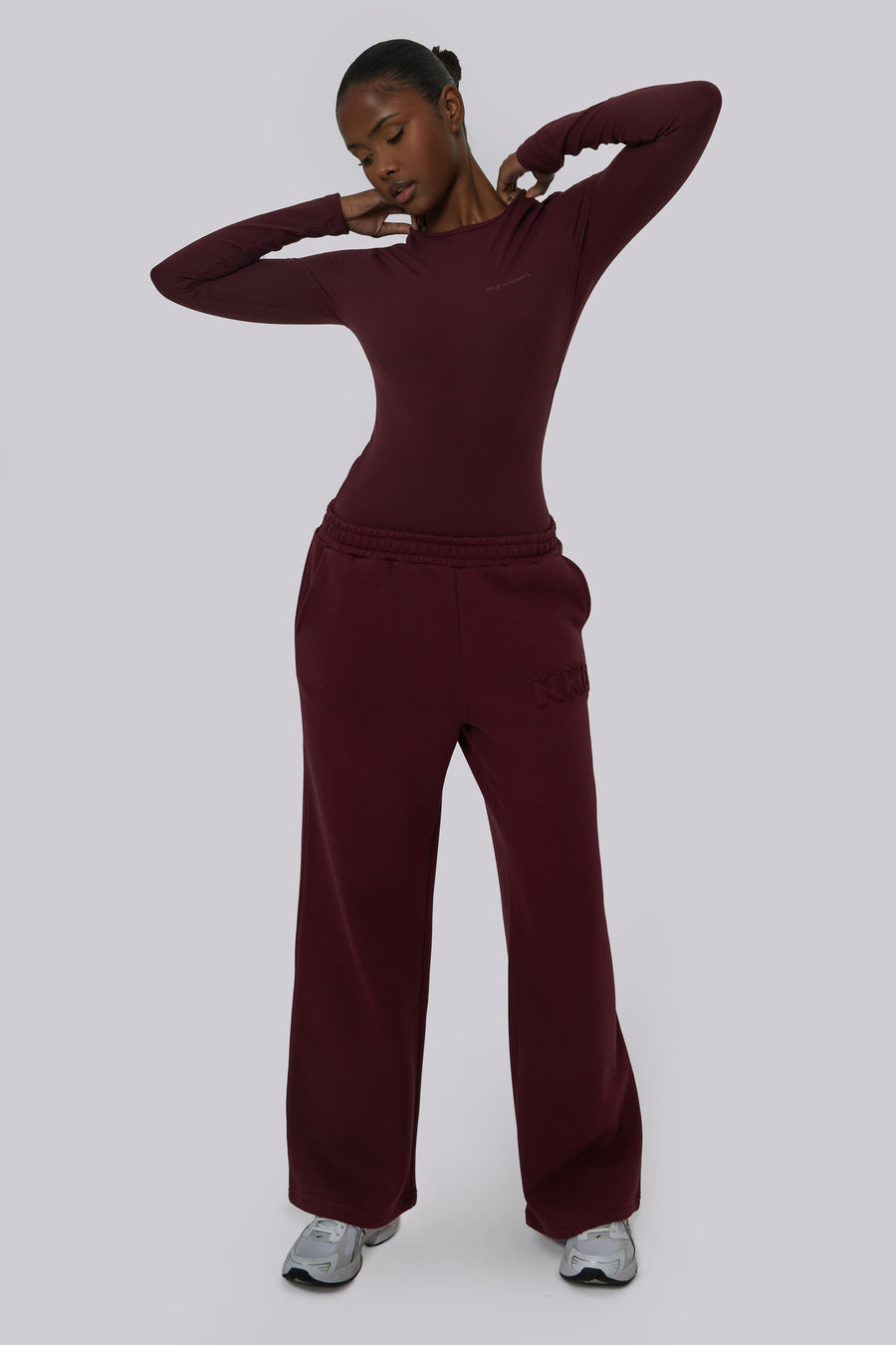 Applique Sweat Joggers - Cherry