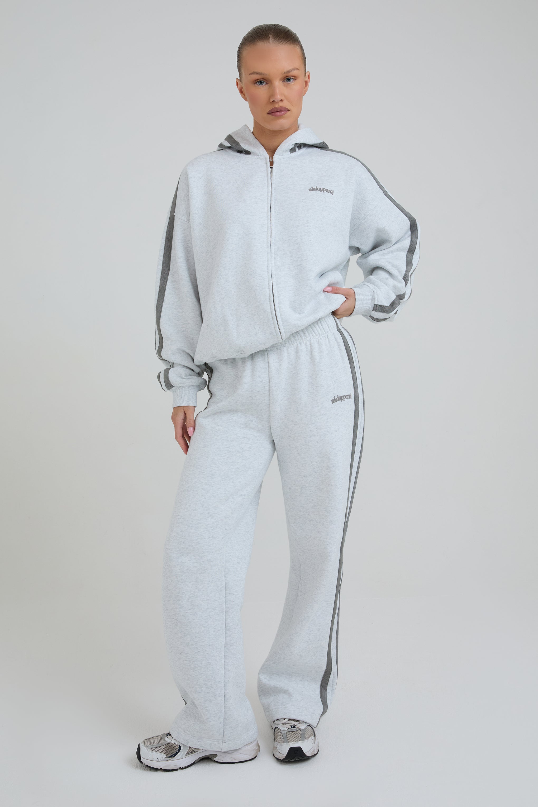 Oversized Zip Through Hoodie - Light Grey – nkdapparel