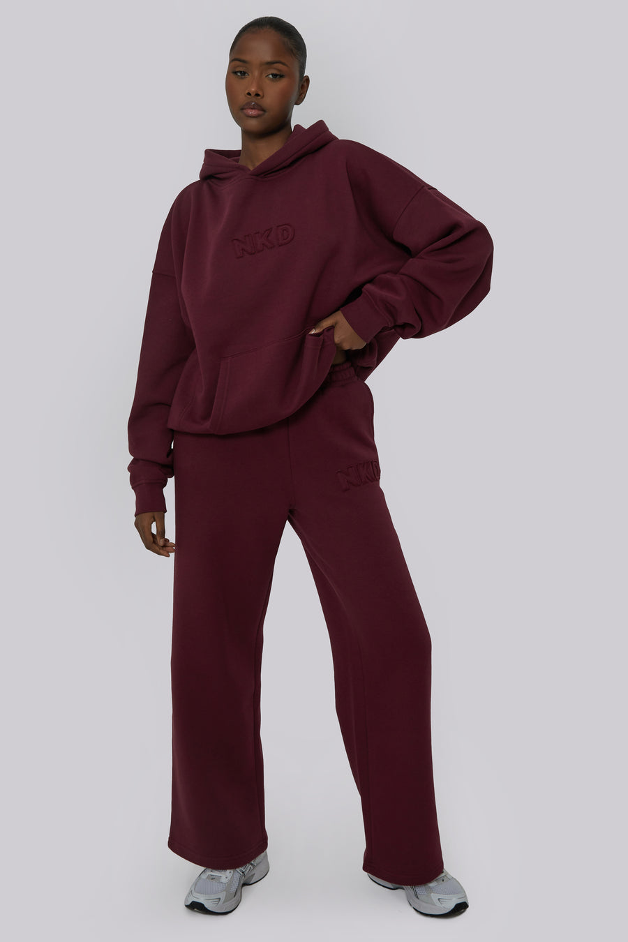 Applique Sweat Joggers - Cherry