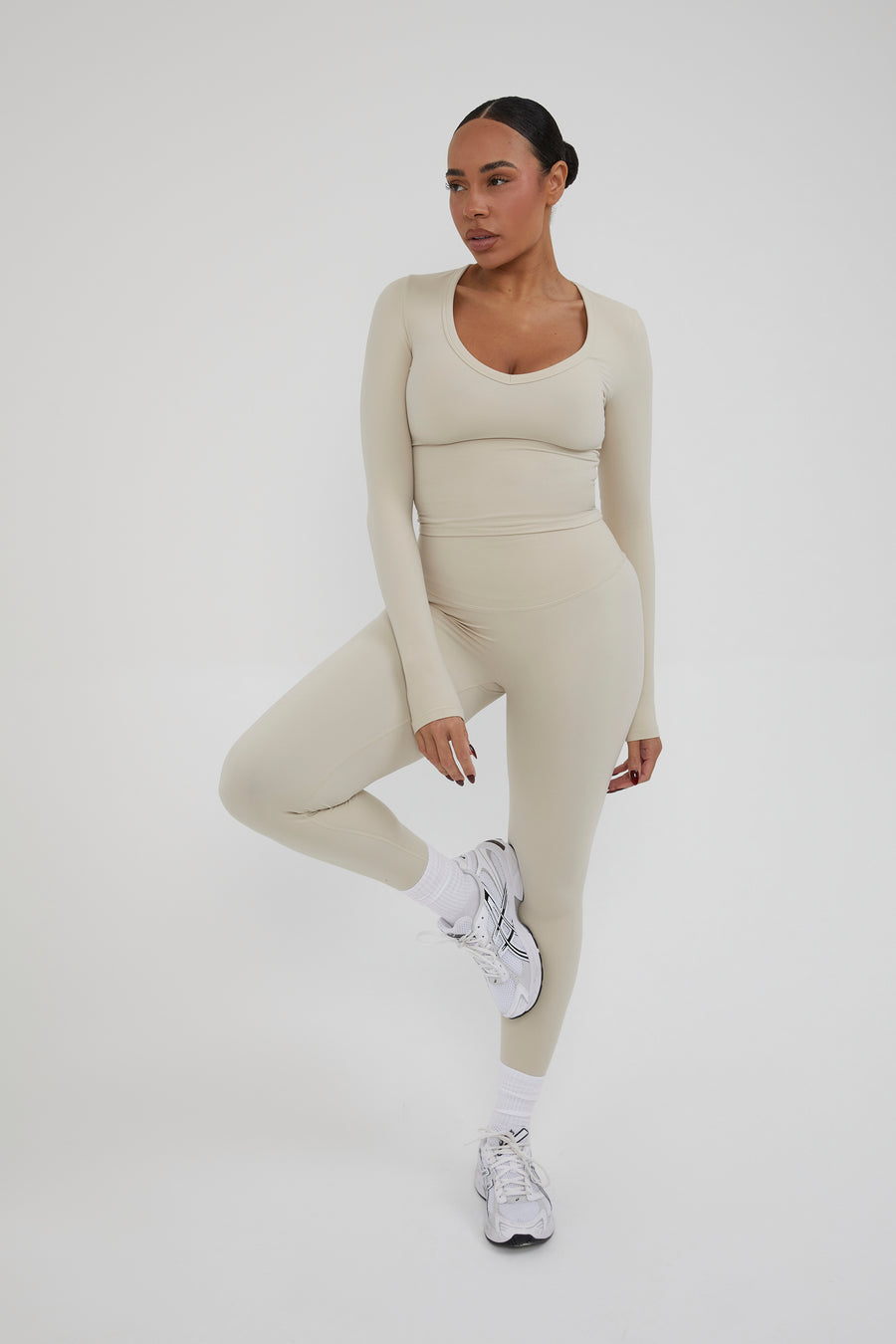 Ultra High Waisted Leggings - Almond