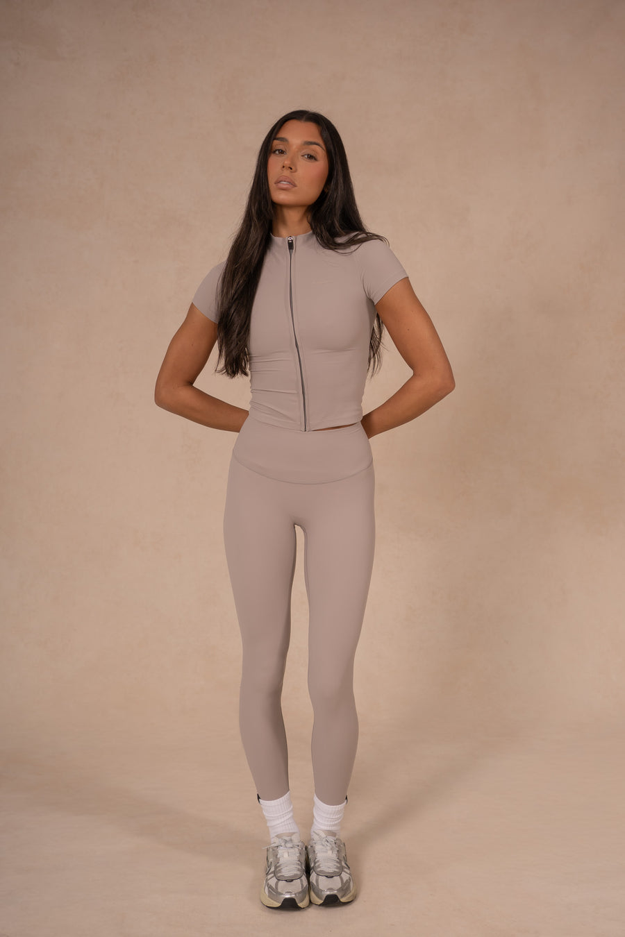 Zip Up Top - Stone