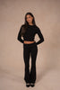 Knit Fold Over Flare - Midnight Black