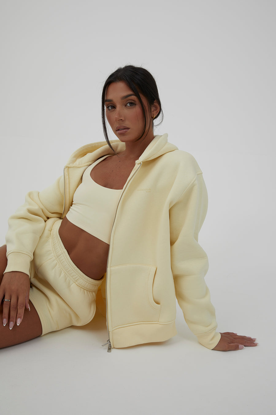 Oversized Zip Hoodie - Buttercream