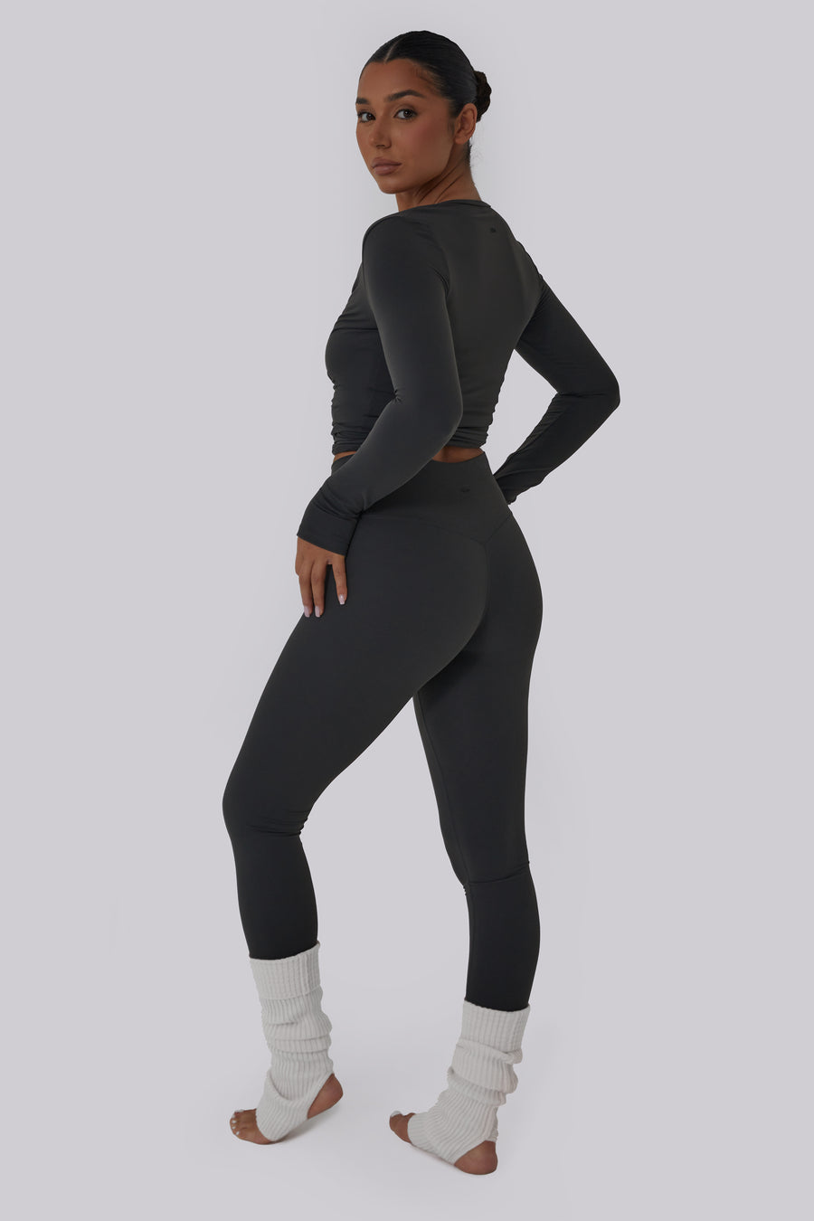 Wrap Over Leggings - Charcoal