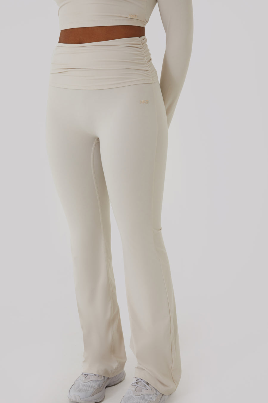Ruched Fitted Flares - Oyster