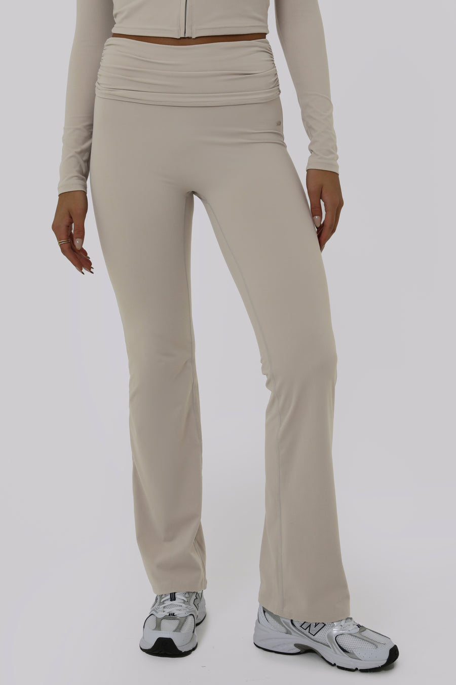 Ruched Fitted Flares - Latte