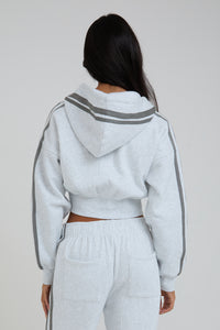 Zip Through Cropped Hoodie - Light Grey – nkdapparel