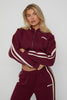 Zip Through Cropped Hoodie - Cherry