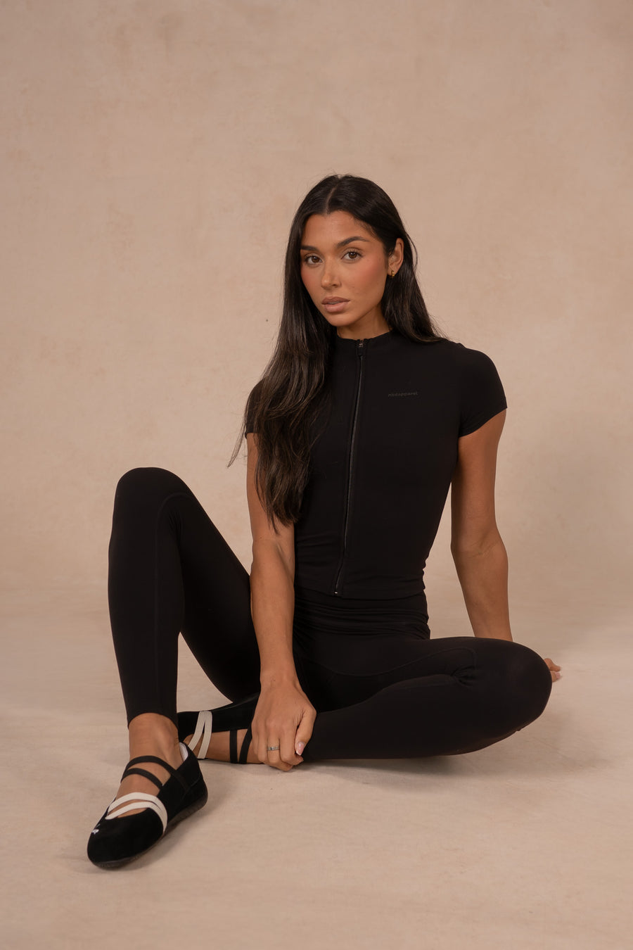Zip Up Top - Jet Black