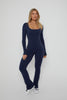 Butter Base Flared Jumpsuit - Deep Navy
