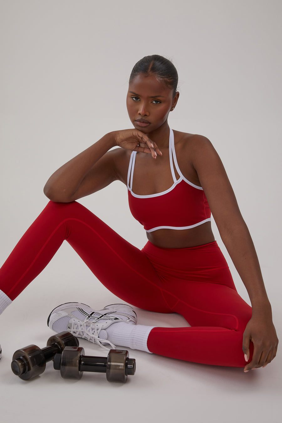 Active Cropped Bralette - True Red