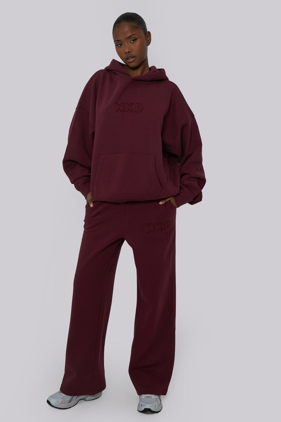 Applique Hooded Sweat - Cherry