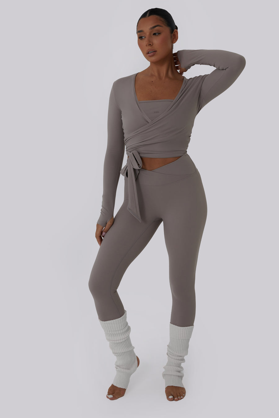 Wrap Over Leggings - Clay