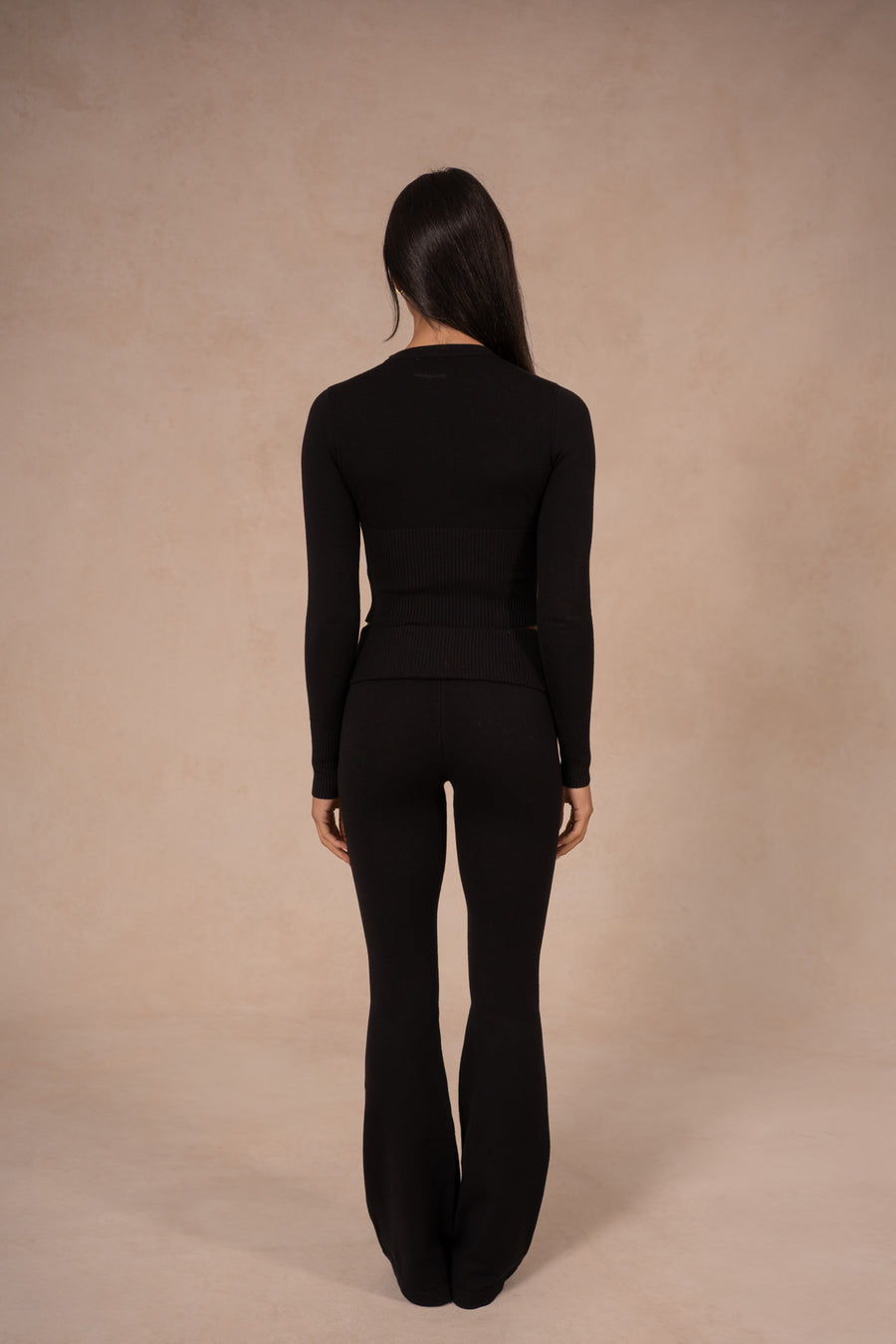 Knit Button Up Top - Midnight Black