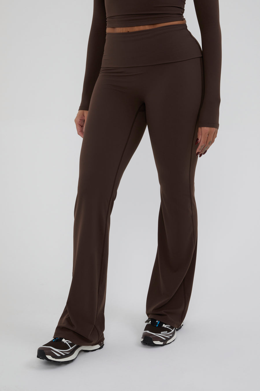 Fold Over Straight Leg Flare - Chestnut