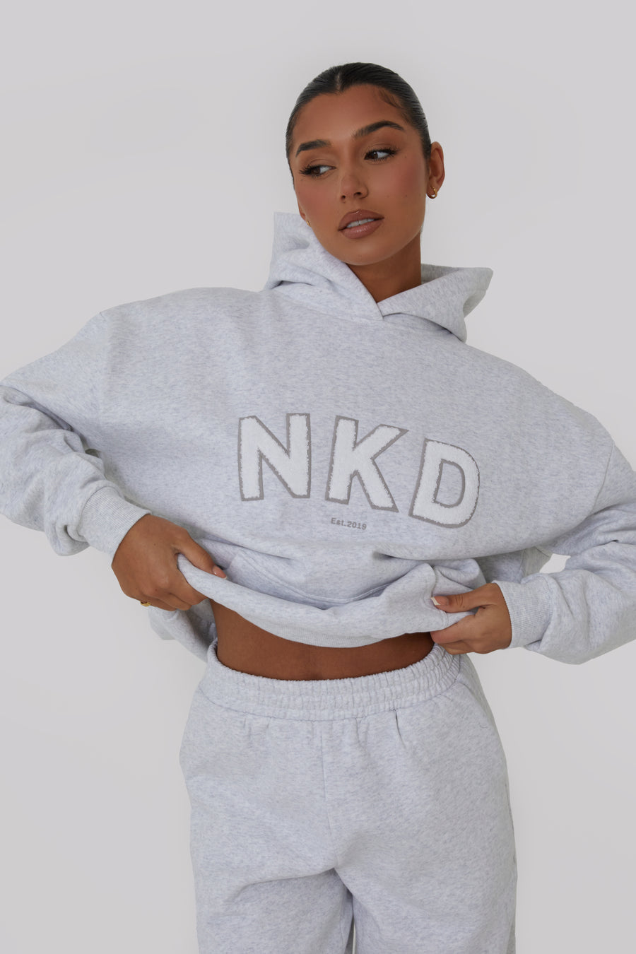 NKD Oversized Hoodie - Marl Grey