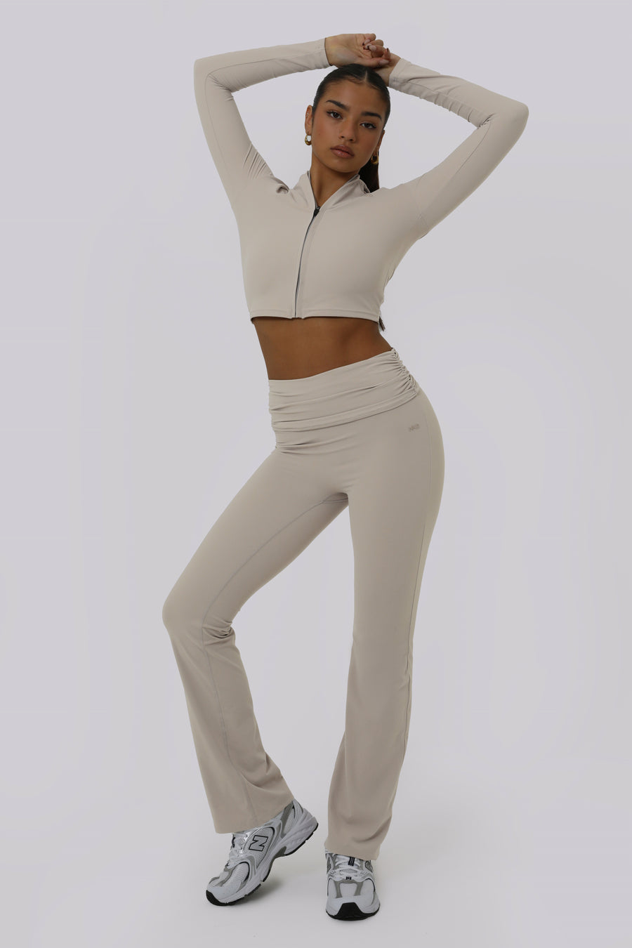 Ruched Fitted Flares - Latte