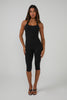 Halter Tie Capri Jumpsuit - Jet Black