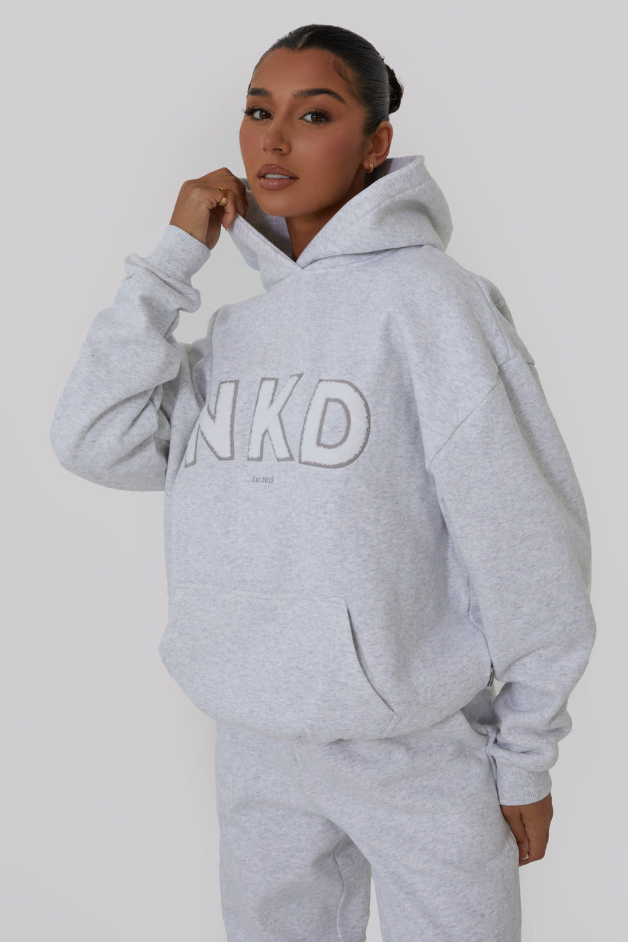 NKD Oversized Hoodie - Marl Grey
