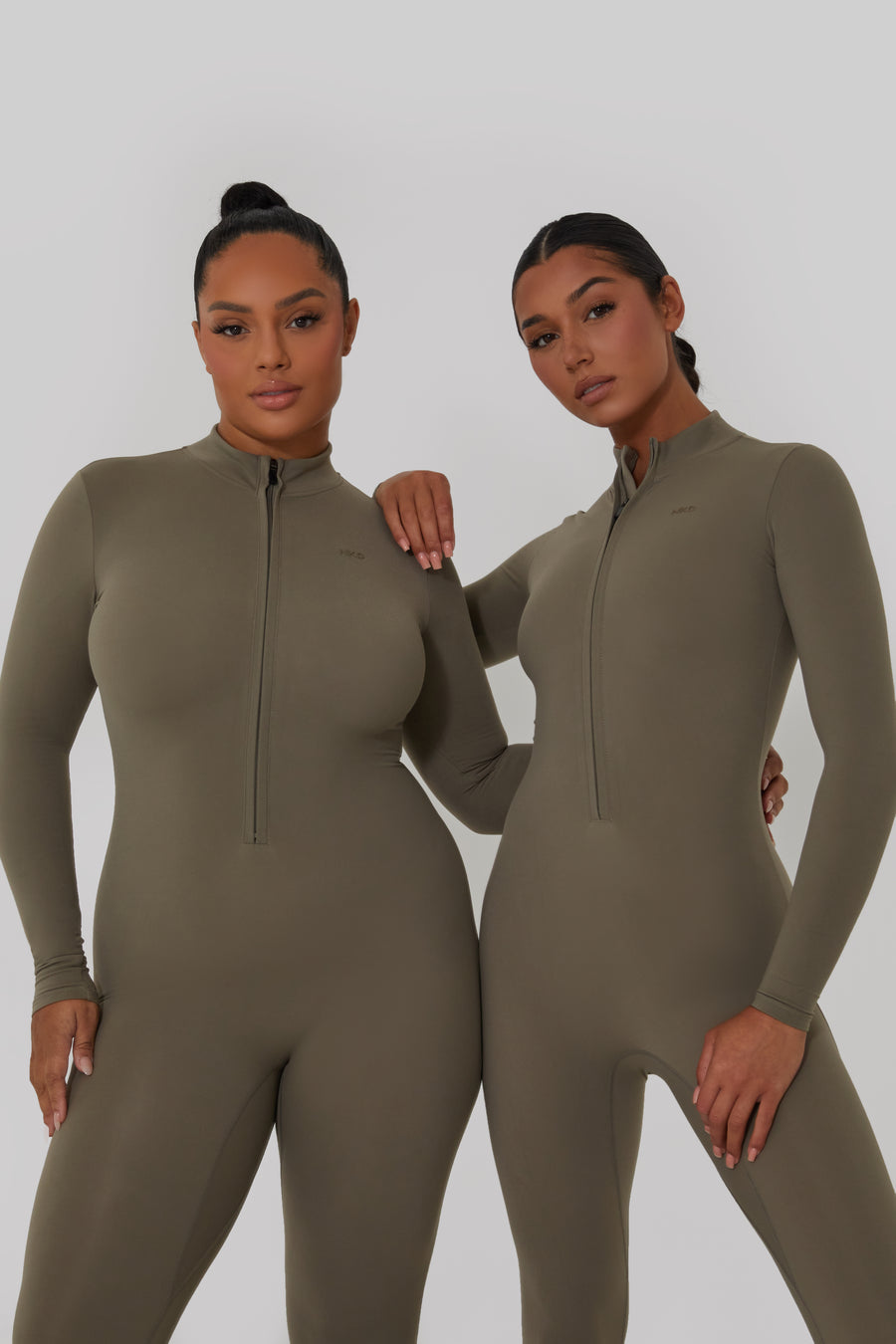 Long Sleeved Shaped Jumpsuit - Army Green