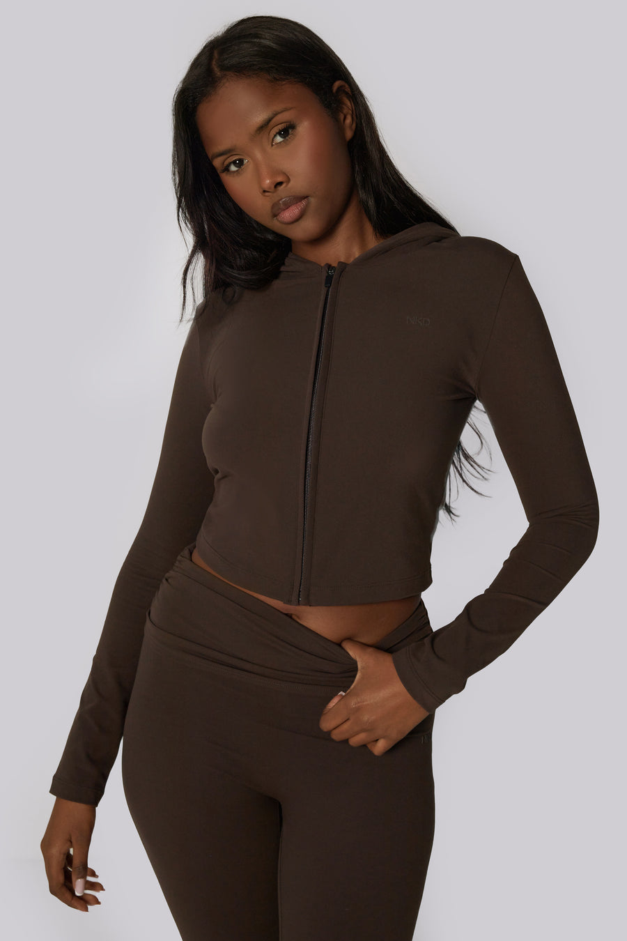 Zip Cropped Jacket - Cocoa