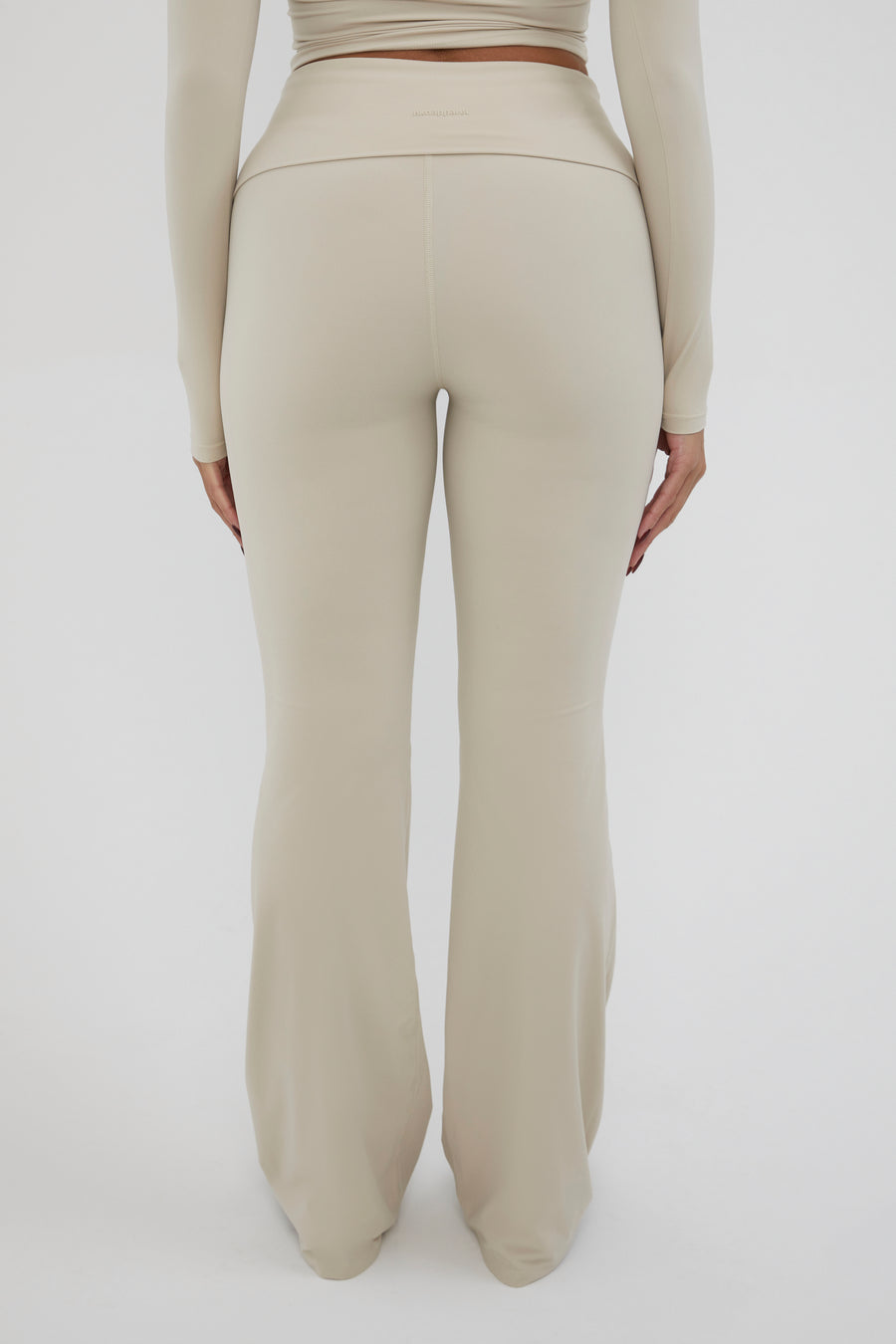 Fold Over Straight Leg Flare - Almond