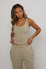 Long Scoop Neck Cami - Olive