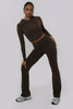 Ruched Fitted Flares - Brownie