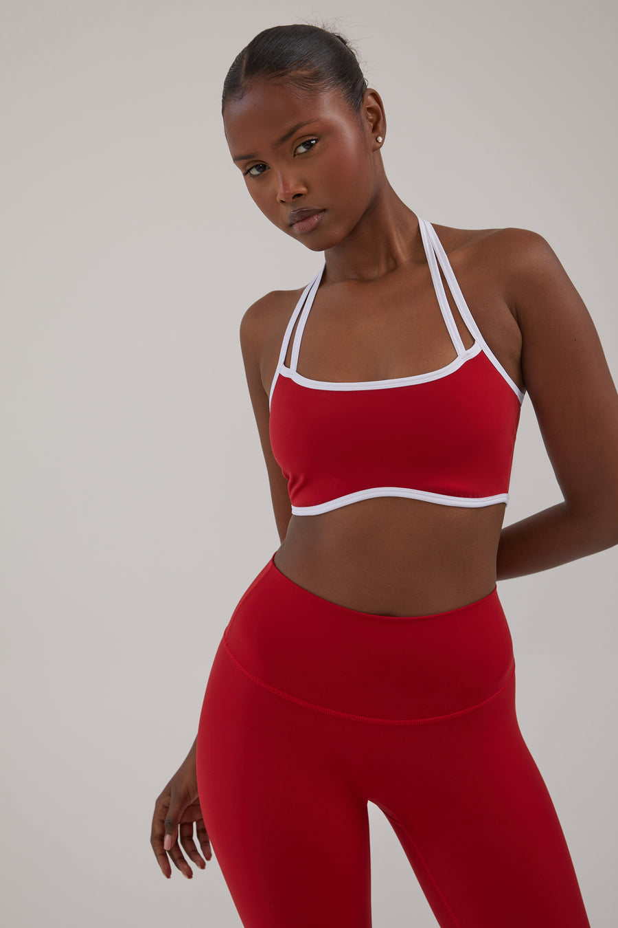 Active Cropped Bralette - True Red