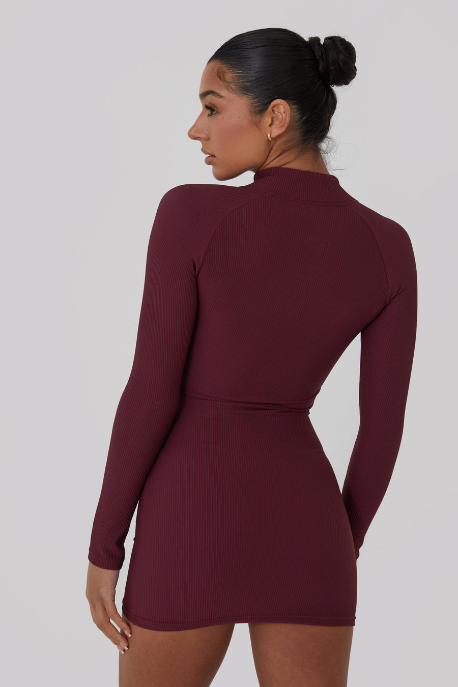 Contoured Dress - Wine