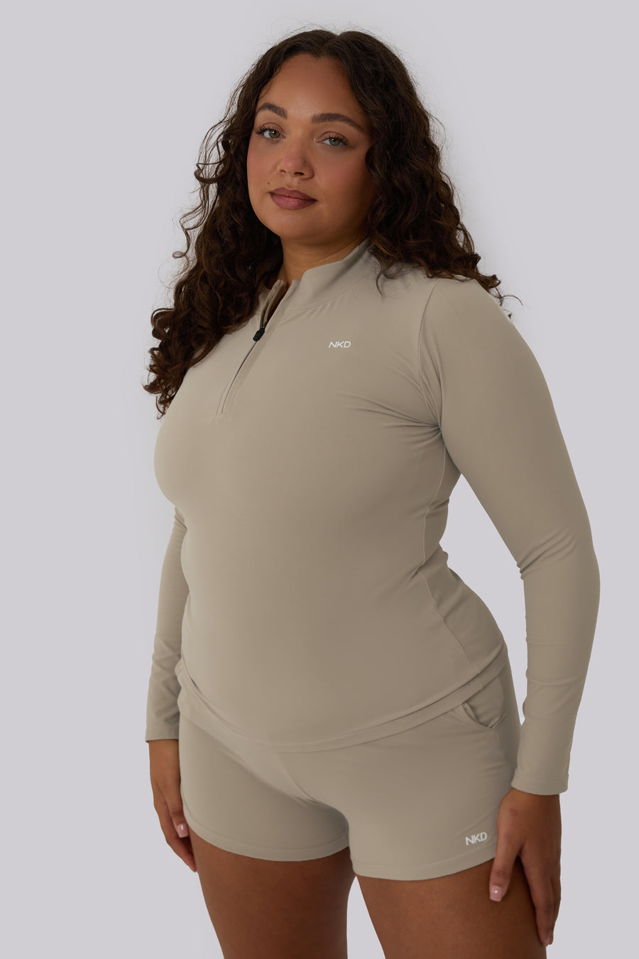 Sportive Zip Top - Fawn