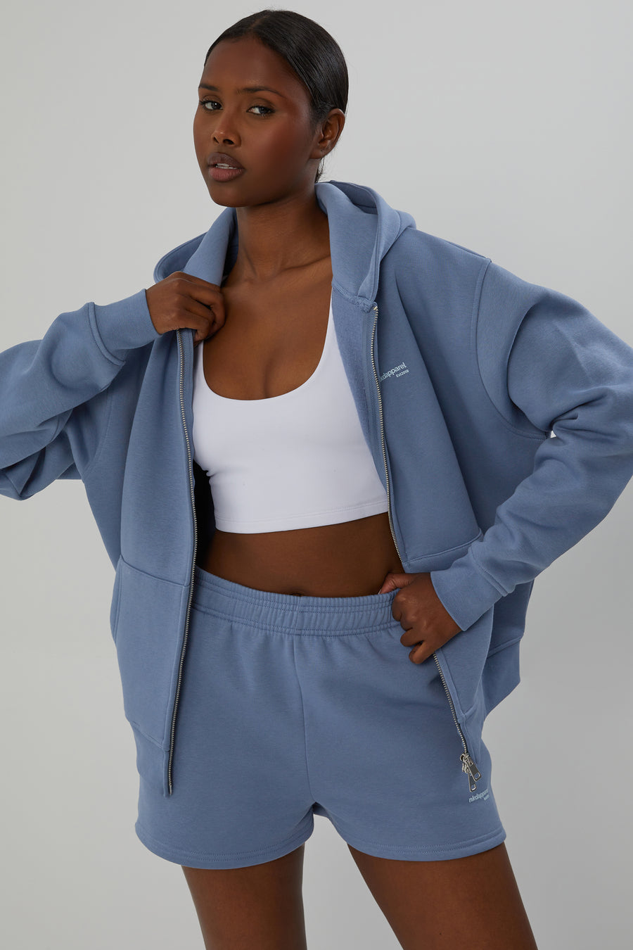 Oversized Zip Hoodie - Blueberry