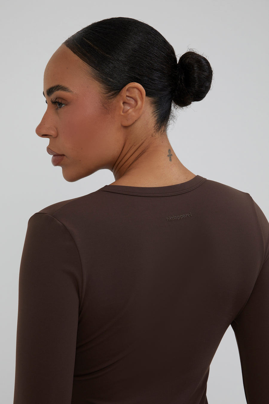 V Neck Classic Top - Chestnut