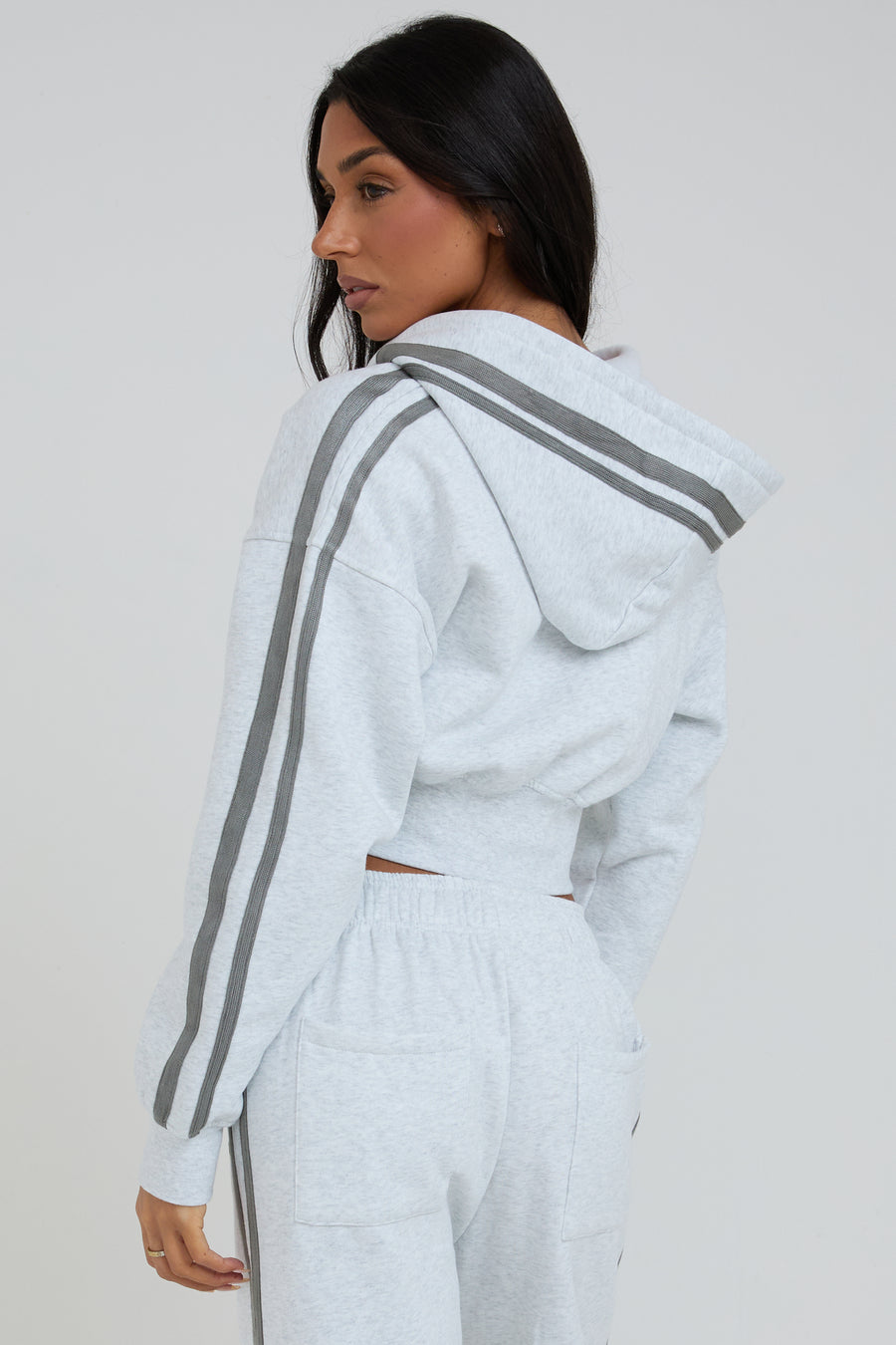 Zip Through Cropped Hoodie - Light Grey – nkdapparel