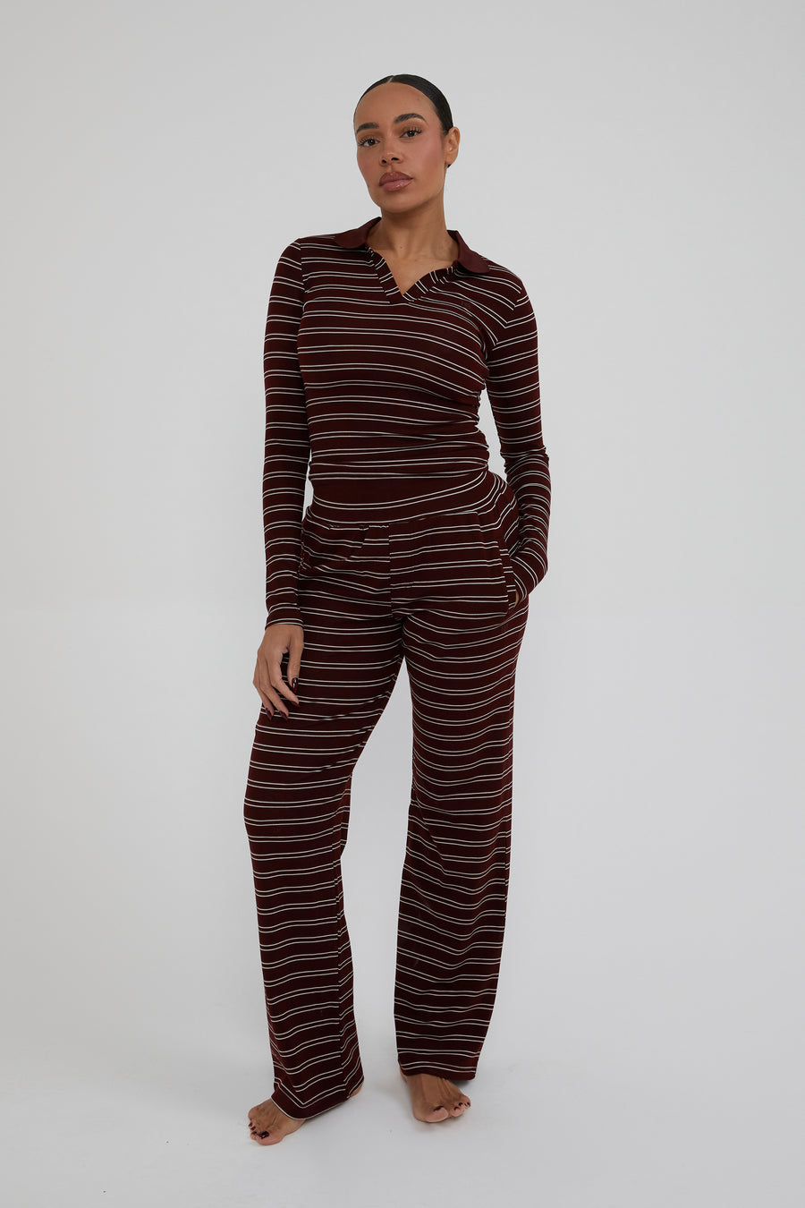 Automne Wide Leg Trouser - Maroon