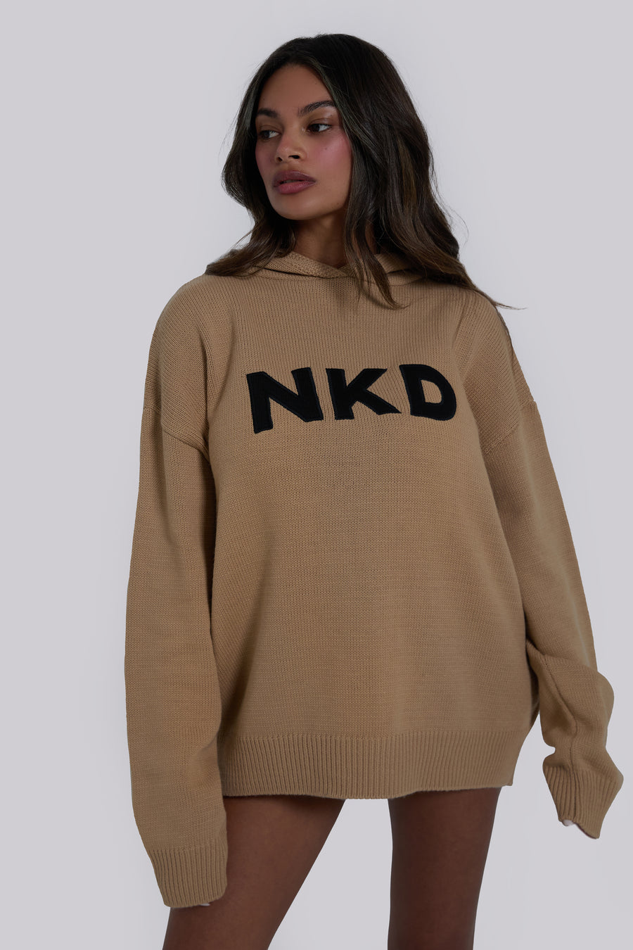 NKD Knit Hoodie - Fudge