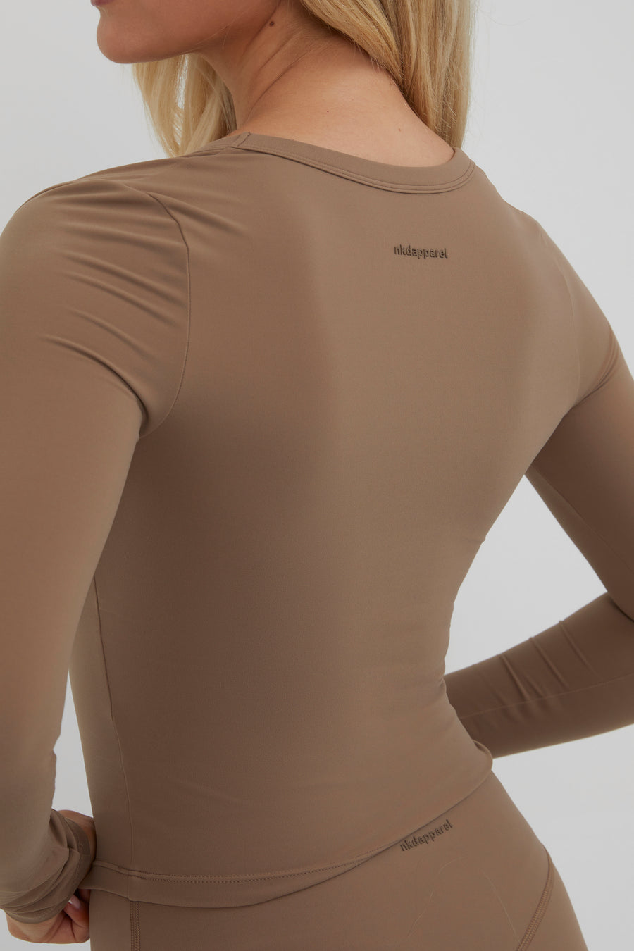 V Neck Classic Top - Fudge