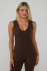 Form V-Neck Top - Coffee Bean