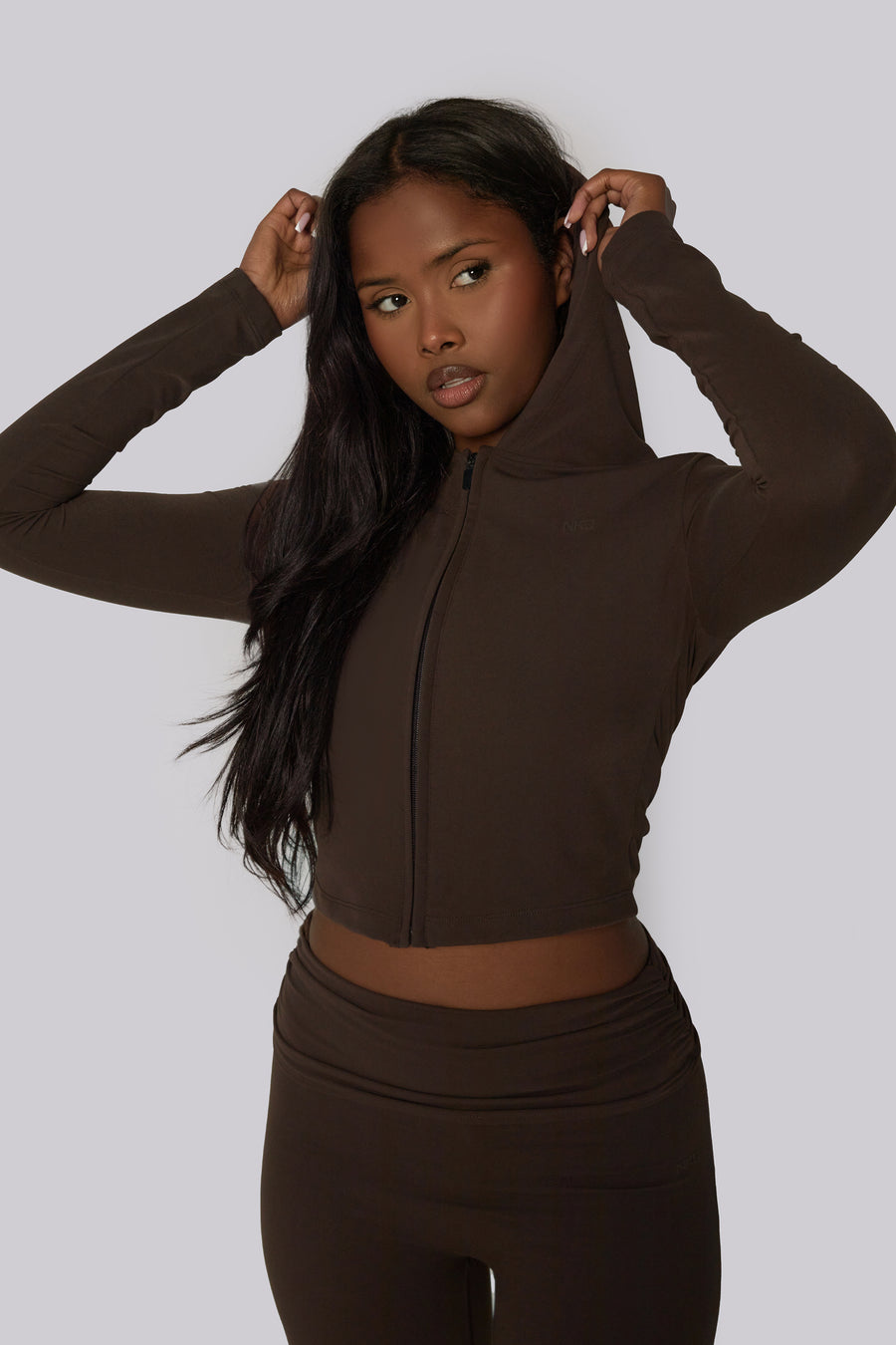 Zip Cropped Jacket - Cocoa